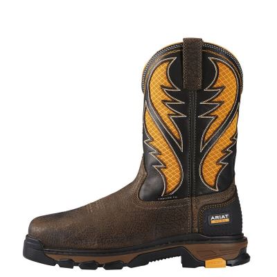 Ariat Intrepid VentTEK Kahverengi / Sarı Iş Ayakkabıları Erkek (40582-056)